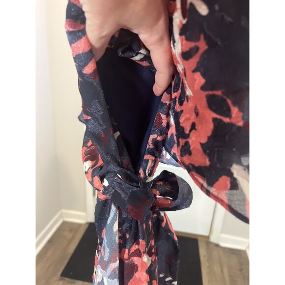 Tanya Taylor Women's Blue Blaire Floral High Low Dress Size 8 - Picture 6 of 14